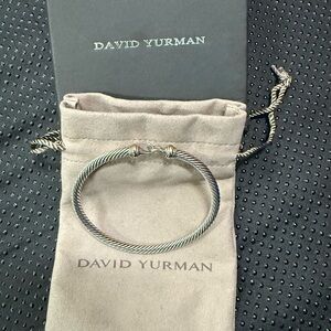 David Yurman Silver and Gold Classic Cable Bracelet